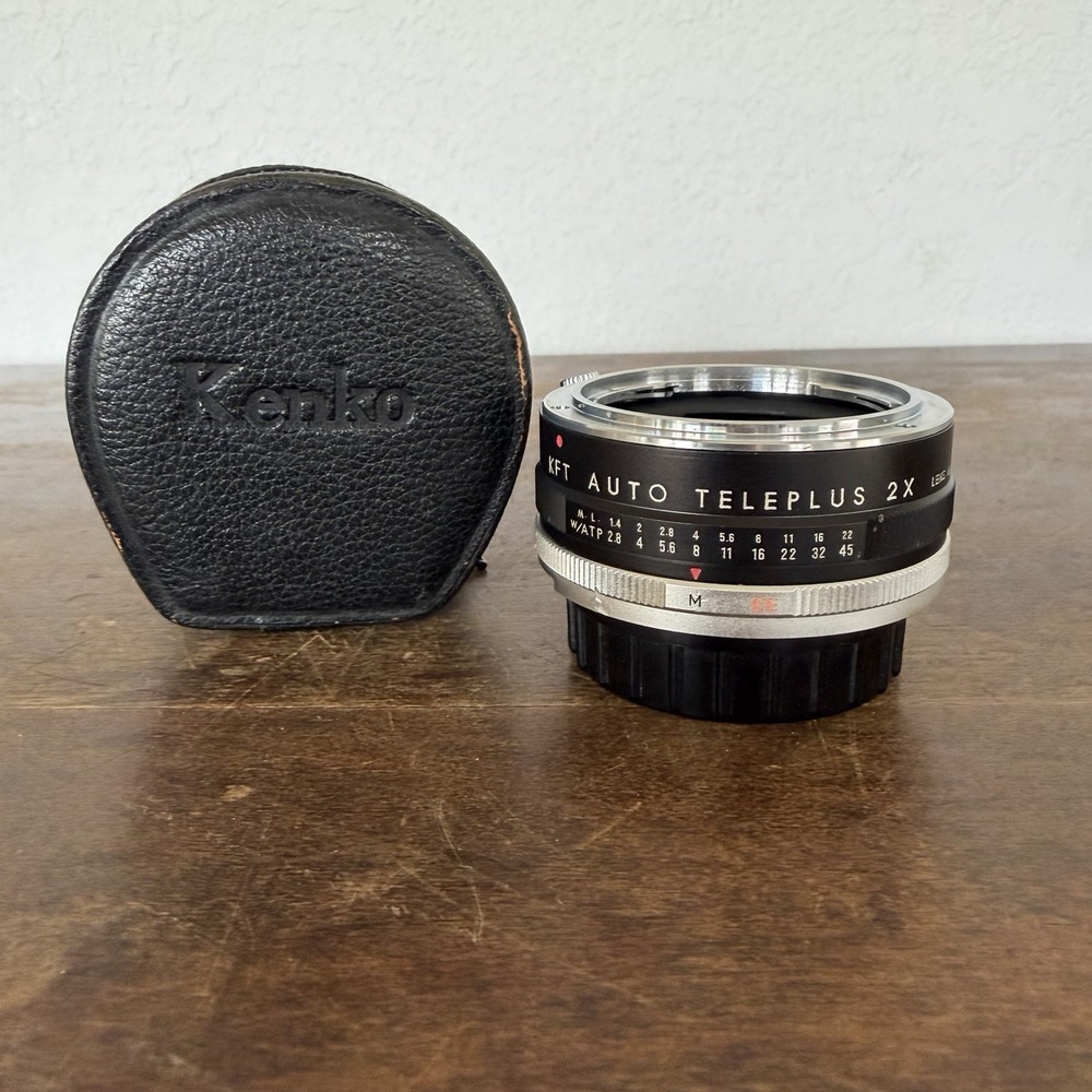 Vintage Kenko Auto Teleplus 2X‎ Teleconverter Pre-AI Japan w/ Case 60s-70s